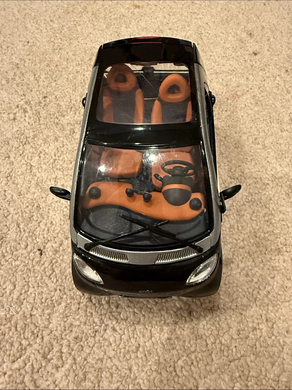 Black Die-Cast Toy Car with Orange Interior - Kids Vehicles